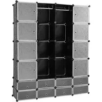 Clanmacy Kleiderschrank Kleiderschrank DIY Steckregal Set Regalsystem Kombischrank Wasser