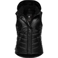 Ragwear Steppweste Hesty Bling Wasserdichte Outdoor-Weste mit abnehmbarer Kapuze