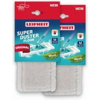 Leifheit Staubbezug SUPERDUSTER Floor M 2er Set Wischbezug (Mikrofaser, 16.0x39.0 cm, 2-tlg., langlebig, waschbar, kompatibel mit Größe XL Wischer)