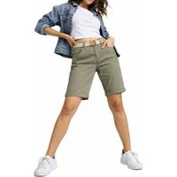 SUBLEVEL Shorts Damen Chino Bermuda kurze Hose leichte Sommerhose mit Gürtel Leichte Bermuda mit Stretchkomfort, Slim Fit und Flechtgürtel