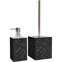 Sanilo Badaccessoire-Set Floral, WC-Bürste und Seifenspender, 2 tlg., 2-tlg., auswechselbarer Bürstenkopf, stabile Pumpe, hochwertig & modern