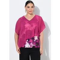 Ulla Popken Druckbluse Blusenshirt doppellagig Halbarm