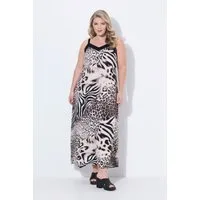 MIAMODA Jerseykleid Maxikleid ärmellose A-Linie Leomuster