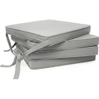 Beautissu Stuhlkissen 4er Set Loft SK Stuhlkissen Hellgrau, 45x40x5cm, Stuhlpolster mit Bändern Sitzkissen für Stühle, rutschfest