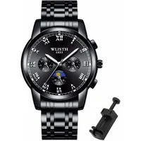 Toomoke Quarzuhr Quarzuhr Armbanduhr Edelstahl Herren Uhr, Multifunktionsuhr Herrenuhr, (ultifunktionsuhr Armbanduhr, Edelstahl Armbanduhr, Chronograph Herrenuhr, Herrenuhr, Edelstahlarmband), Datum, Wochentag, Edelstahlarmband