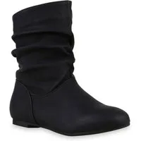 VAN HILL 902283 Schlupfboots Damen Schlupfstiefel Leder-Optik Stiefeletten Bequeme