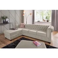 Home affaire Chesterfield-Sofa New Castle L-Form, hochwertige Knopfheftung in Chesterfield-Design, B/T/H: 255(171/72)