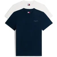 Tommy Jeans T-Shirt TJM SLIM FIT LINEAR 2PACK (Packung, 2-tlg) Rundhals, Jersey