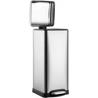 GarveeMore Mülleimer mit Soft-Close-Deckel & herausnehmbarem Innenkorb, Mülleimer aus Edelstahl für Haus,Küche,Waschküche,Büro,Schlafzimmer