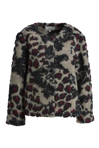 Milano Italy - jacket roundneck welt pockets 1/1 sleeve black print - Gr. - 40