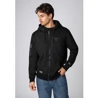 SUBLEVEL Kapuzensweatjacke Herren Zipperjacke mit Kapuzen Print Sweatshirtjacke, Kapuzenpullover mit Kängurutasche und Kapuze