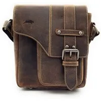 Ven Tomy Messenger Bag kompakte echt Leder Schultertasche aus Büffelleder, Umhängetasche