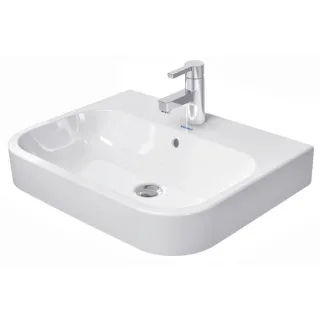 Duravit Happy D.2 Aufsatz Waschbecken 2315600000 60 x 47,5 cm, weiss, mit Überlauf und Hahnlochbank