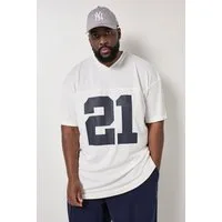 STHUGE T-Shirt T-Shirt Halbarm Front-Print V-Ausschnitt