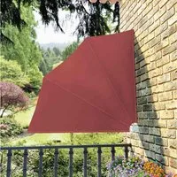 furnicato Markise Faltbarer Balkonfächer 140 x 140 cm in Terracotta-Rot (1-St) UV-beständiger Sichtschutz, klappbar und mit Wandhalterung fixiert