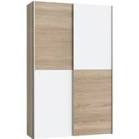 FORTE Wäscheschrank Ozzula, Mehrzweckschrank, Schwebetürenschrank, Garderobenschrank (B/H/T ca. 120/190,5/42cm, 2 Türen, 6 Einlegeböden) FSC® zertifiziert, variable Inneinteilung, 42cm tief, Made in Europe