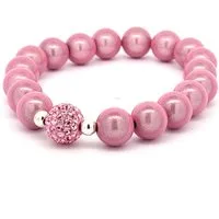 Impala Perlenarmband little Funky, leuchtende 3 D Perlen mit Shamballa Glitzerkugel