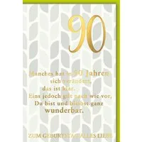 Verlag Dominique Grußkarten 90. Geburtstag - Glückwunschkarte im Format 11,5 x 17 cm - Blätter