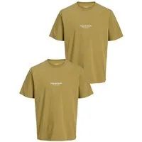 Jack & Jones T-Shirt 2-er Set Logo Kurzarm JORVESTERBRO für Herren (2-tlg) JORVESTERBRO TEE SS CREW NECK NOOS