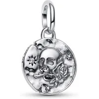 Pandora Charm Medaillon 794089C01, Anhänger Silber Totenkopf