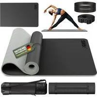 RE:SPORT Gymnastikmatte 183 x 61 x 0,6 cm mit Tragetasche Yogamatte TPE Fitnessmatte (rutschfest), Trainingsmatte mit Tragegurt Fitness Gymnastik Pilates Workout