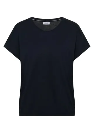 Cecil - T-Shirt mit V-Neck und Spitzendetail blau - Gr. - XL