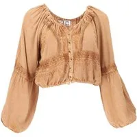 Guru-Shop Longbluse Bestickte indische Hippie Langarm Bluse, Boho.. alternative Bekleidung