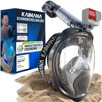 KAIMANA Tauchermaske NEUHEIT- Schnorchelmaske für Erwachsene inkl. Tragetasche, (Vollgesichtsmaske Tauchmaske), geprüfte CO₂ Sicherheit - Tauchermaske Erwachsene