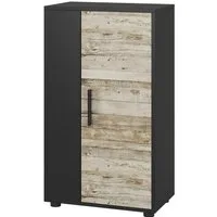 Vicco Kommode Berno, Schwarz/Sandeiche, 50.1 x 87.3 cm mit 2 Fächern (1 St)
