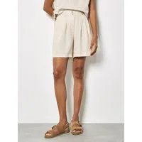 Apricot Shorts Mini-Shorts aus Leinenmischung mit Plissee-Detail