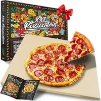 Heidenfeld Pizzastein XXL für Backofen 46,5 x 35,5 x 1,5 cm - Deutsche Qualitätsmarke, Cordierit, (rechteckig, 1-St., rechteckig Pizzastein für Grill), Cordierit - Gasgrill - Steinplatte