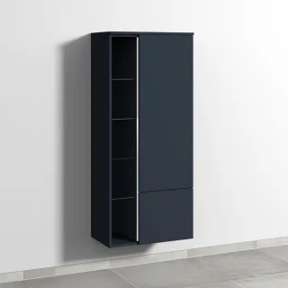 Sanipa 3way Stauraumschrank mit 1 Tür, 1 Auszug und offenen Fächern, Marine-Matt BP1831R
