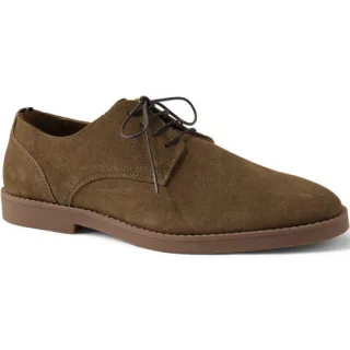 Veloursleder-Schnürschuhe für Herren, Herren, size: regular, Grau, by Lands' End
