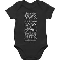 Shirtracer Shirtbody Ich bin der Beweis dass mein Papa nicht nur an Autos herumschraubt wei Sprüche Baby