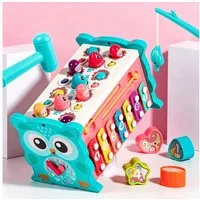 ibettertec Lernspielzeug Hammerspiel Holzspielzeug Montessori Motorikspielzeug ab 1 Jahr (Set, 1-St., Perfektes Geschenk Ideal für die Familie Kompakte Größe leicht zu), Montessori-pädagogisches Konzept 2-in-1 Spielspaß Motorikfördernd