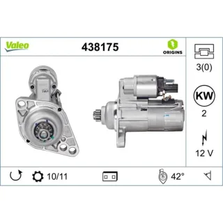 Valeo Anlasser 2,0 kW Audi A3 TT Seat Ibiza Skoda Fabia Roomster VW Golf