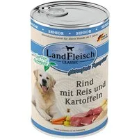 LANDFLEISCH Classic Senior Rind mit Kartoffeln & Gartengemüse 400 g - 6 Stück, für: Hund