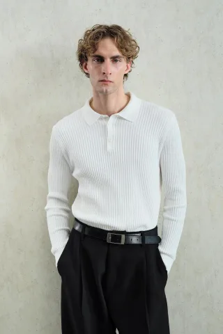 Slim Fit Polo-Nacken T-Shirt