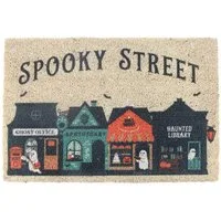 Something Different Fußmatte Spooky Street Türvorleger – Kokosfaser Fußmatte Halloween