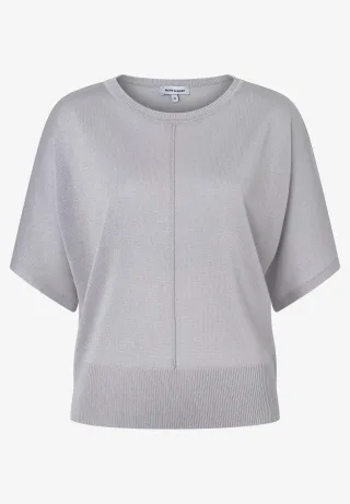 MORE & MORE - Sommer-Strickpullover grau - Gr. - 34