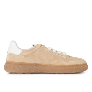 Tamaris Damen Beige Weiß Leder Fashion Stripe Schnürschuhe