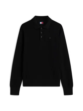 Tommy Jeans - Slim Polo Pullover schwarz - Gr. - L