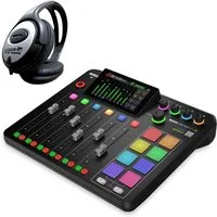 RØDE Rode Rodecaster Pro II Podcast Station mit Kopfhörer Digitales Aufnahmegerät (Dual USB-Audio Interface)