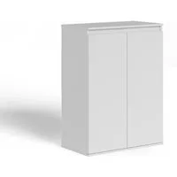 Vicco Kommode Claus, Weiß, 74 x 99.6 cm mit 2 Türen (1 St)