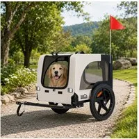 zoomundo Fahrradhundeanhänger Fahrradanhänger Hundeanhänger Hund Transport - Jacky in Beige/Schwarz