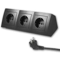 McPower Steckdosenblock "Flair" 3-fach Stecker & Kabel, sw Steckdosenleiste