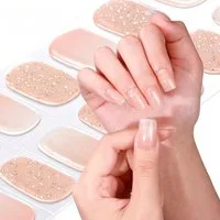 Rötting Design Kunstfingernägel 22 Gel Nails Strips Kunstnägel Nagelsticker Farbe: Nuide mit Glitzer, Saloon Qualität, Will be happy with NAILS for you LIFE, verändere Deine Nägel wann Du willst, Easy-to-use