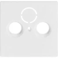 Zentralscheibe für Antennendose zwei Loch, Typ 1743-84, Unterputz, Kunststoff, glänzend, Zentralplatte weiß (glänzend), Retail