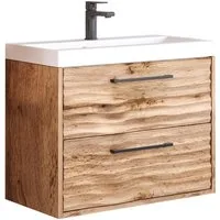 welltime Waschtisch Canada, Badmöbel Wellenstruktur inkl. Becken, Breite 60cm Waschplatz