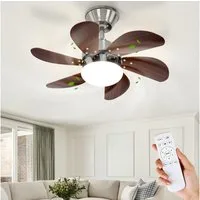 ZMH Deckenventilator Mit Licht und Fernbedienung Leise für Flur/Schlafzimmer Deckenlampe, Ø75 cm, 40W, Timer Funktion, 6 Flügeln, mit Fernbedienung